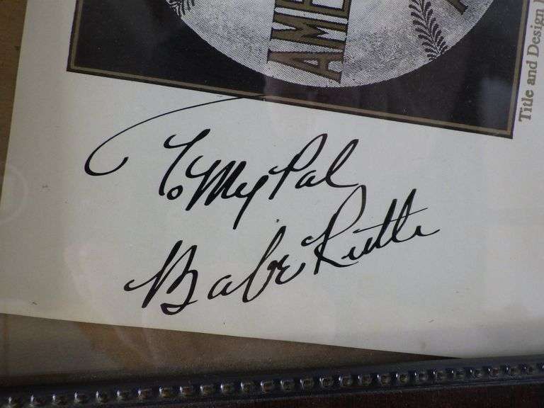 Babe Ruth And Ty Cobb Signature Display Frame X Include Babe Ruth Card Plus Ty Cobb