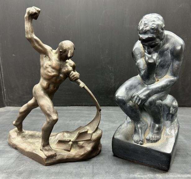 S Dynamic Early Th Century Soviet Russian Nude Male Sculpture In Bronze Sculpture Of The