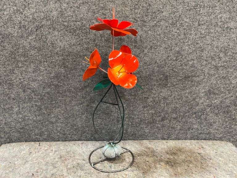 Metal Outdoor Orange Flower