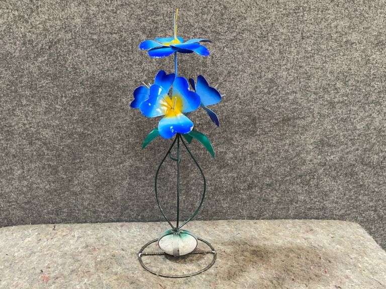 Blue Metal Outdoor Flower