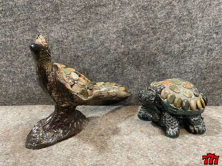 Rock And Cement Turtle And Roadrunner 