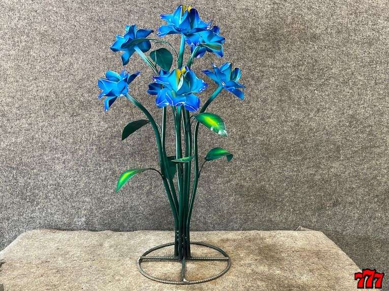 Blue Metal Flower 