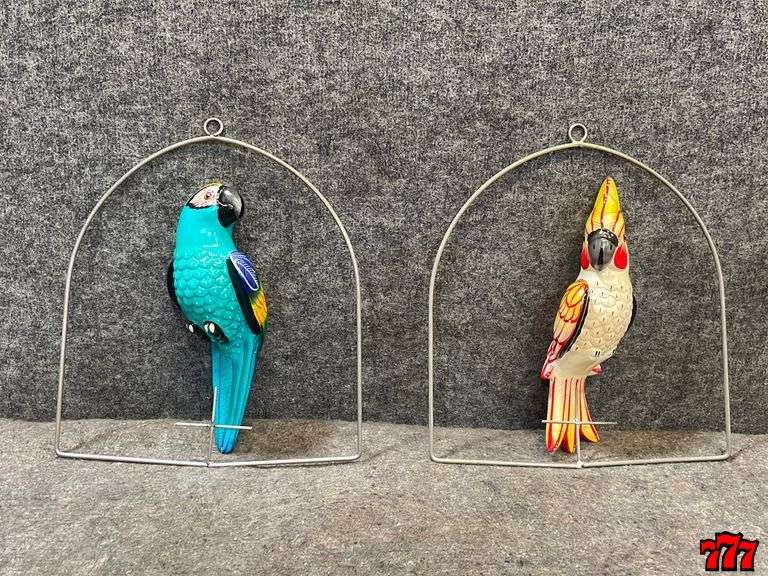 2 Hanging Bird Decorations 