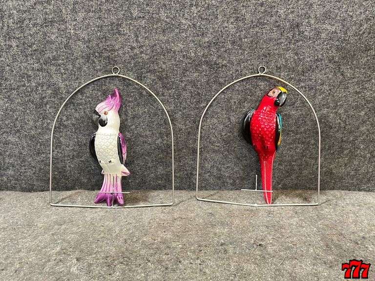2 Hanging Bird Decorations 