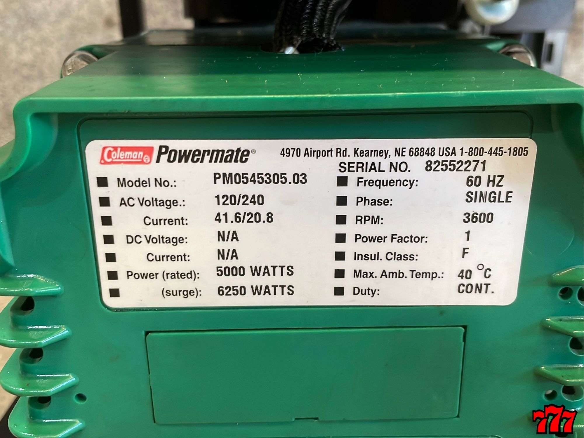 Powermate PM0435001 - 5000 Watt Portable Generator w/ Subaru Engine, image size:2000x1500