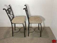 2 New Unused Barstool Chairs W/ Metal Base 