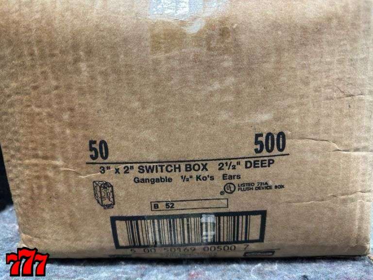 50 New Unused 3” x 2” Switch Boxes 2-1/2” Deep