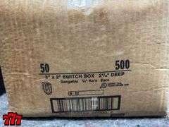 50 New Unused 3” x 2” Switch Boxes 2-1/2” Deep
