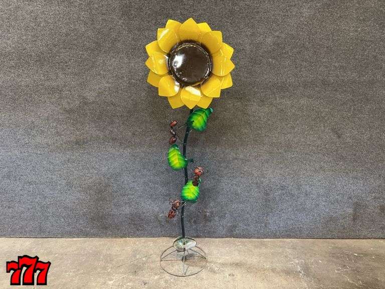 60” Tall Metal Sunflower Stand w/ Ants