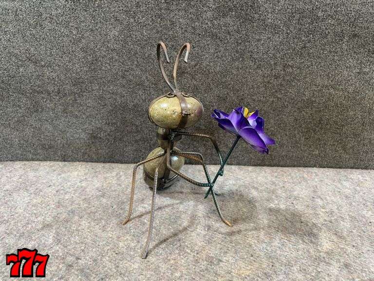 14” Tall Rock And w/ Purple Flower
