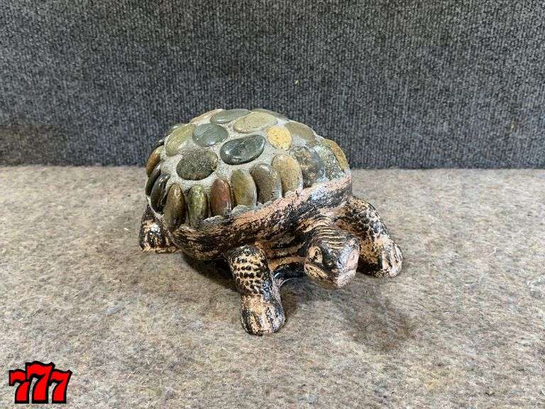 Petite 5” Tall Rock & Cement Turtle