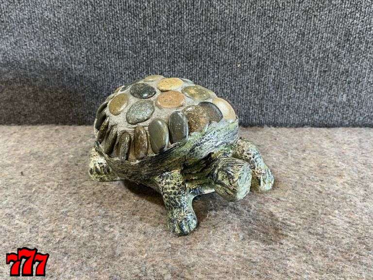 Petite 5” Tall Rock & Cement Turtle