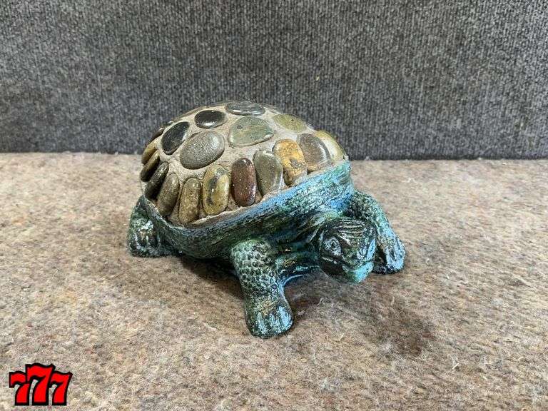 Petite 5” Tall Rock & Cement Turtle