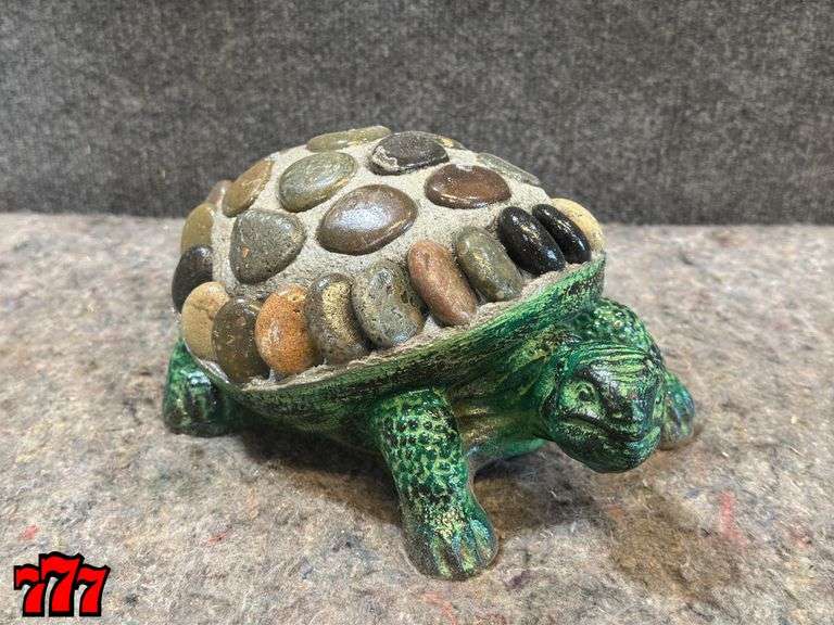 Petite 5” Tall Rock & Cement Turtle