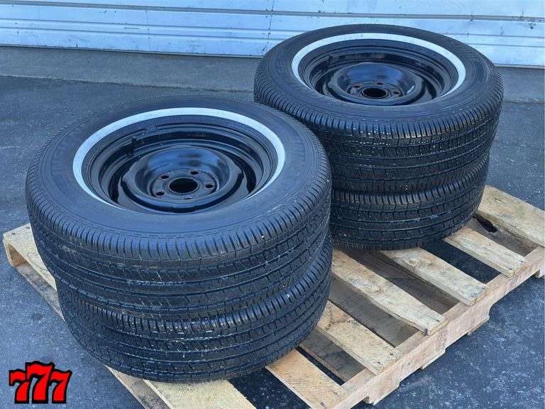 4 Bridgestone 5 Lug P215/70R14 Tires & Wheels - 777 Auction Company