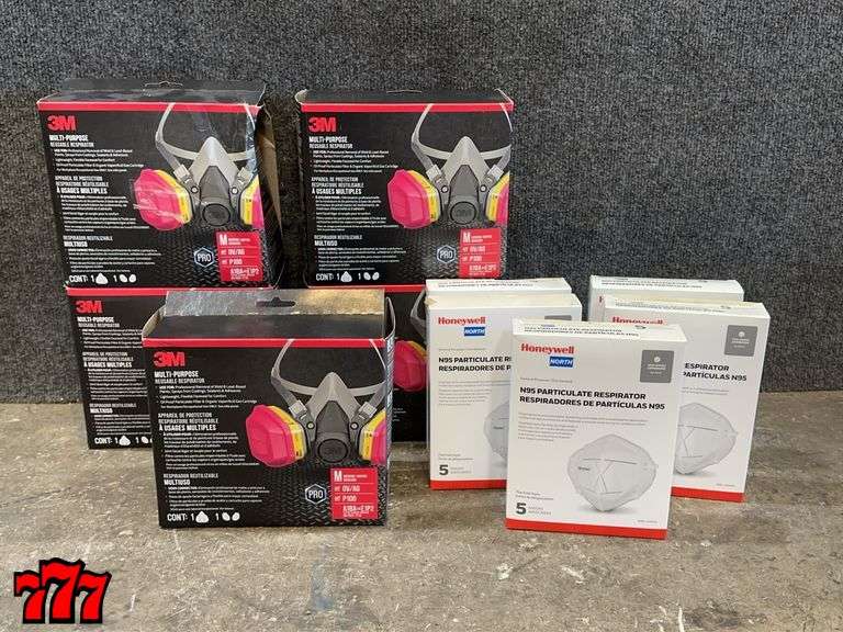 Multi Use Mask 5 New Unused Multi Use Respirators & 5 N95 Masks - 777 Auction Company