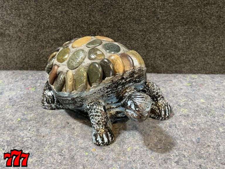 Petite 5” Tall Rock & Cement Turtle