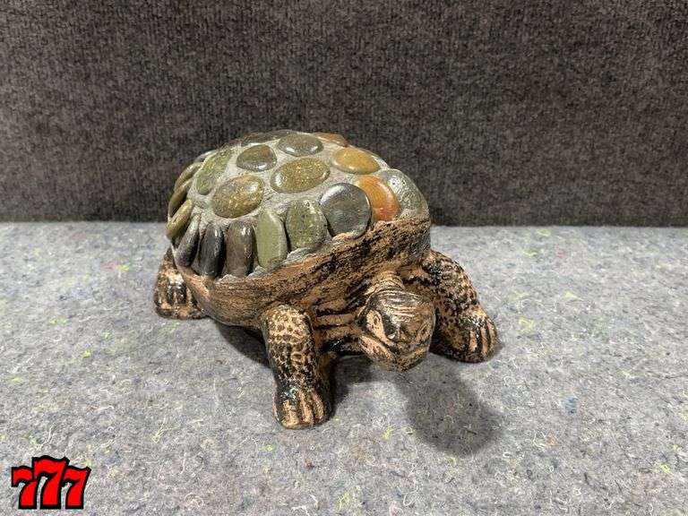 Petite 5” Tall Rock & Cement Turtle