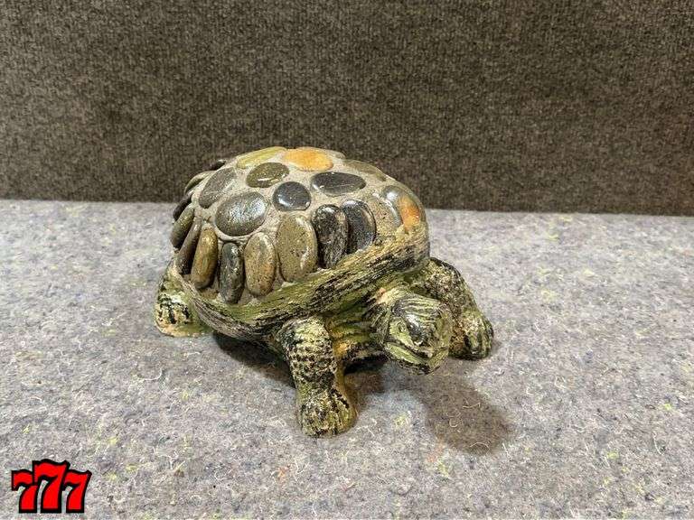 Petite 5” Tall Rock & Cement Turtle