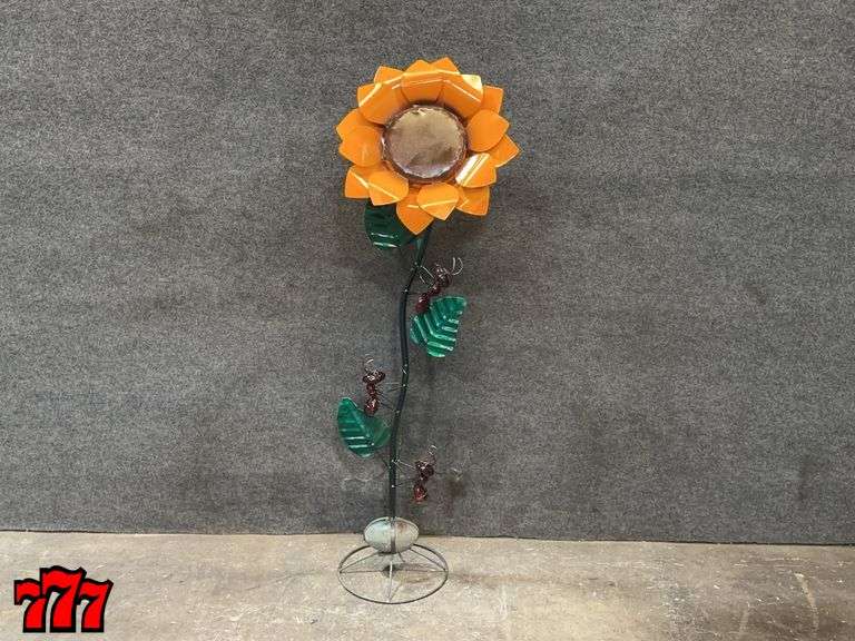 59” Tall Metal Sunflower Stand w/ Ants