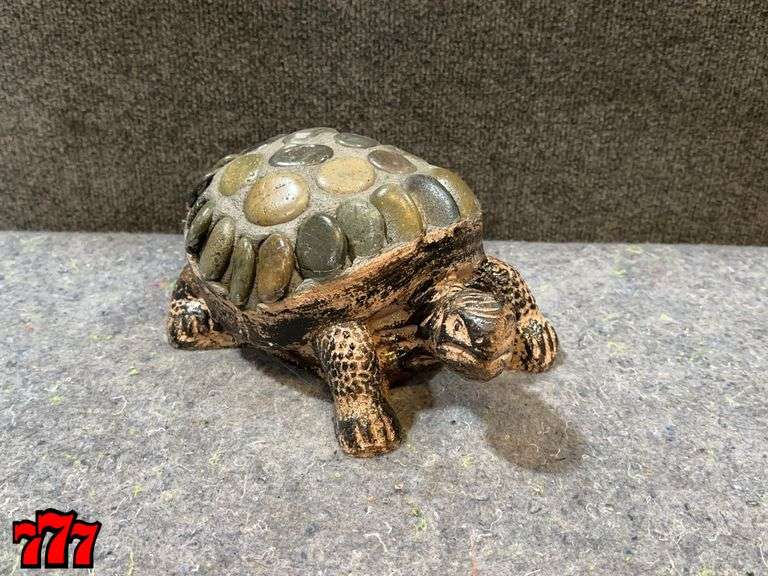 Petite 5” Tall Rock & Cement Turtle