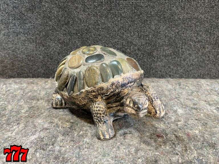 Small 5” Tall Rock & Cement Turtle