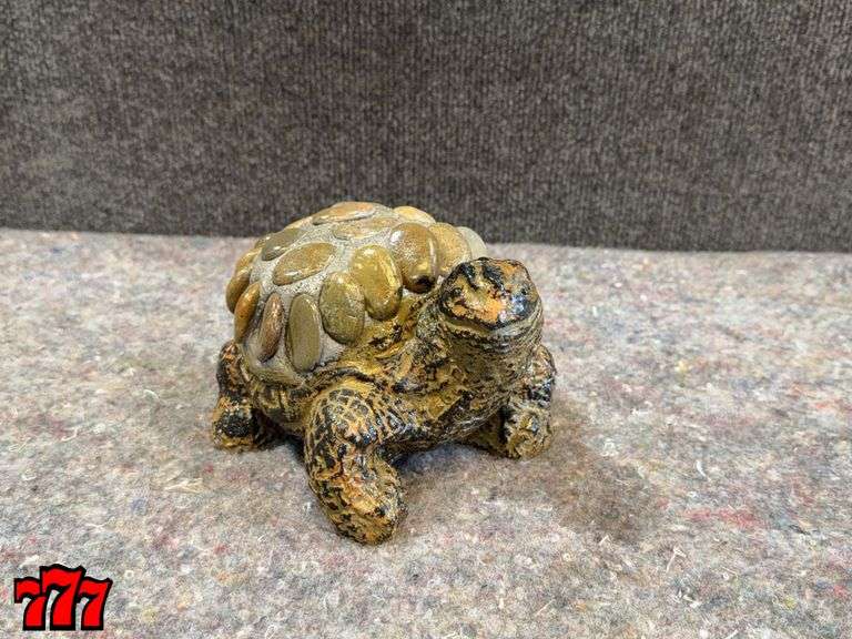 Petite 4” Tall Rock & Cement Turtle