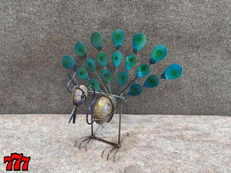 Mini 16” Tall Swinging Peacock