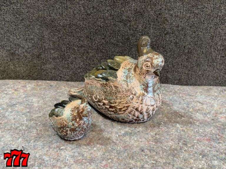 1 Mama & 1 Baby Rock & Cement Quails