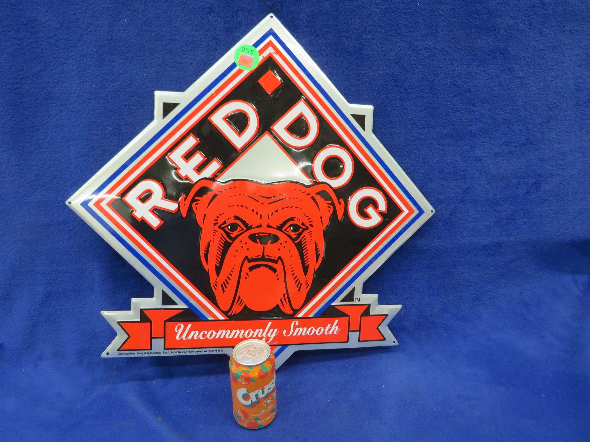 Aluminum Red Dog Beer sign - AAA Auction and Realty