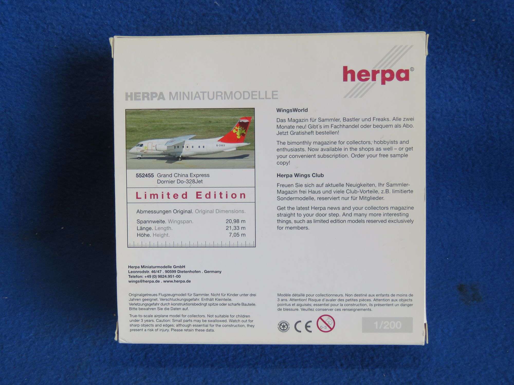 ブリティッシュ　Dornier Do 328 JET herpa 1/500 Wings900 - Herpa Wings DO328 British Airways /Sun-Air