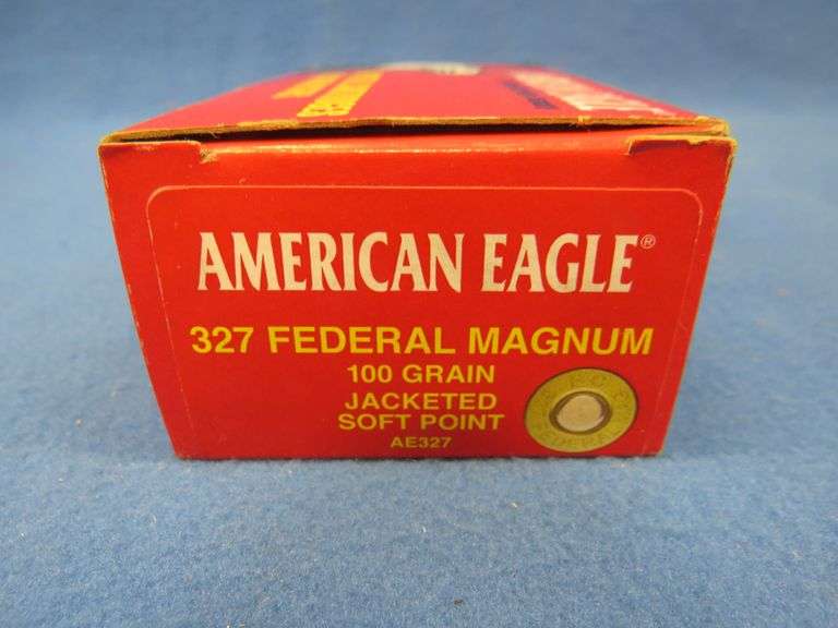 Federal American Eagle .327 Federal Magnum.  100-grain JSP.  Full box of 50 rounds.