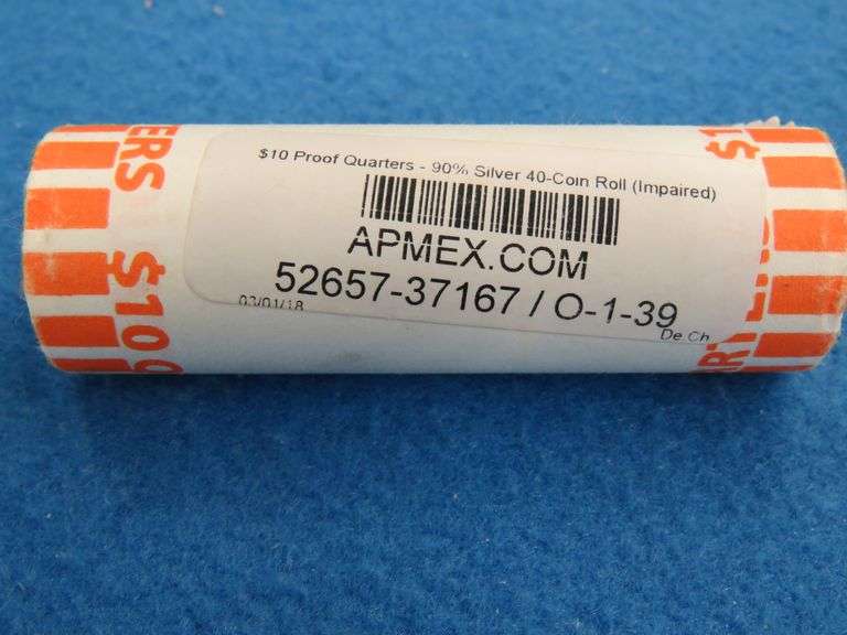 $10.00 Proof Quarters - 90% silver 40 Coin APMEX Roll