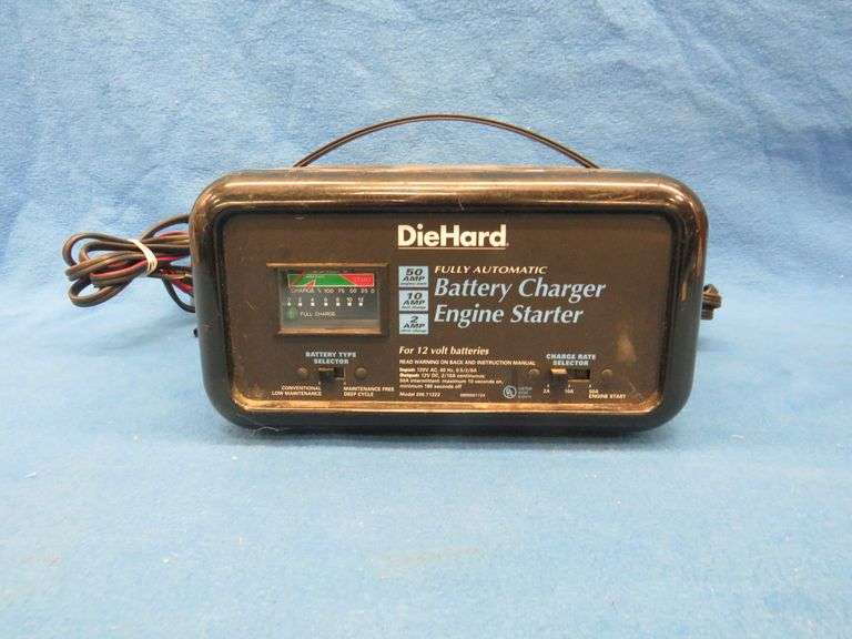 Sears Diehard 50 amp 12 volt battery charger/engine starter and a tote of galvanized nails