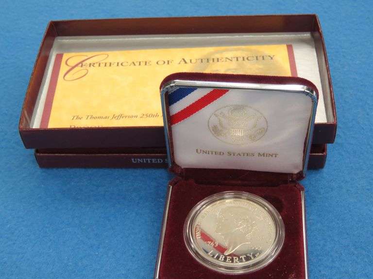 Thomas Jefferson 250th anniversary 90% silver dollar