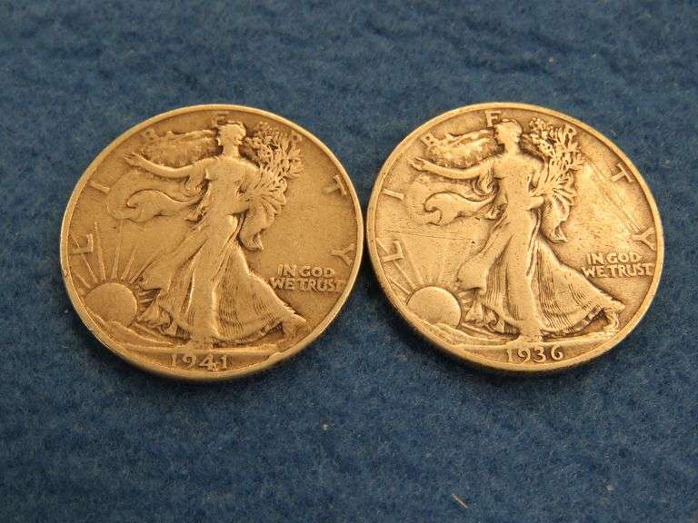 Two Walking Liberty half-dollars