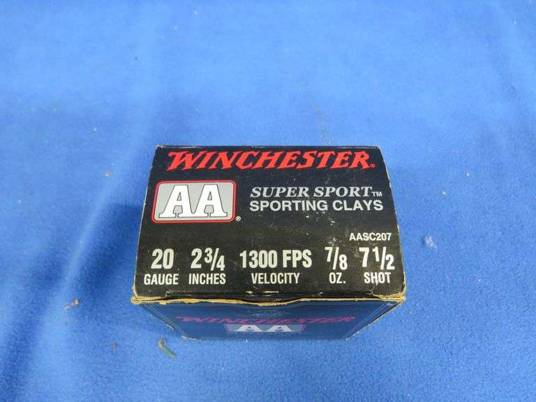 A R Twenty Two Shells Twenty-five 20 Gauge 7 1/2 shot Winchester super sport shotgun shells ...