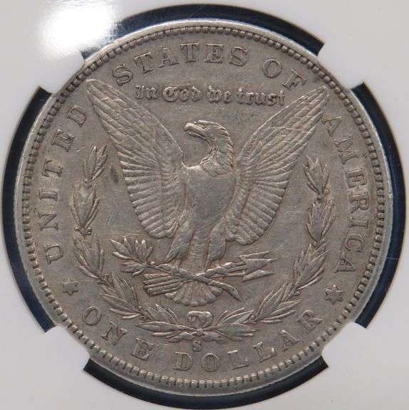 1880 S Morgan slabbed silver dollar