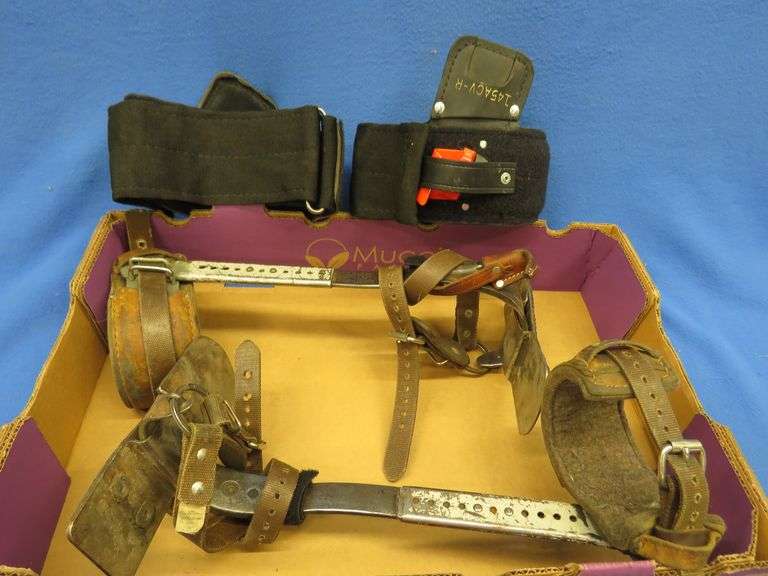 A set of climbing spikes