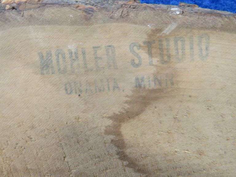 Original Al Mohler wooden slab art painting entitled  'Rising Mallard" form the Al Mohler Studio in 