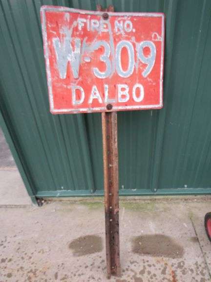 Vintage Dalbo Minnesota Fire Number sign
