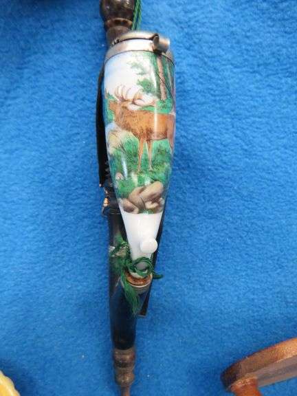 Collectible smalls including a child's egg beater, old amp gauge, vintage pipe, and more