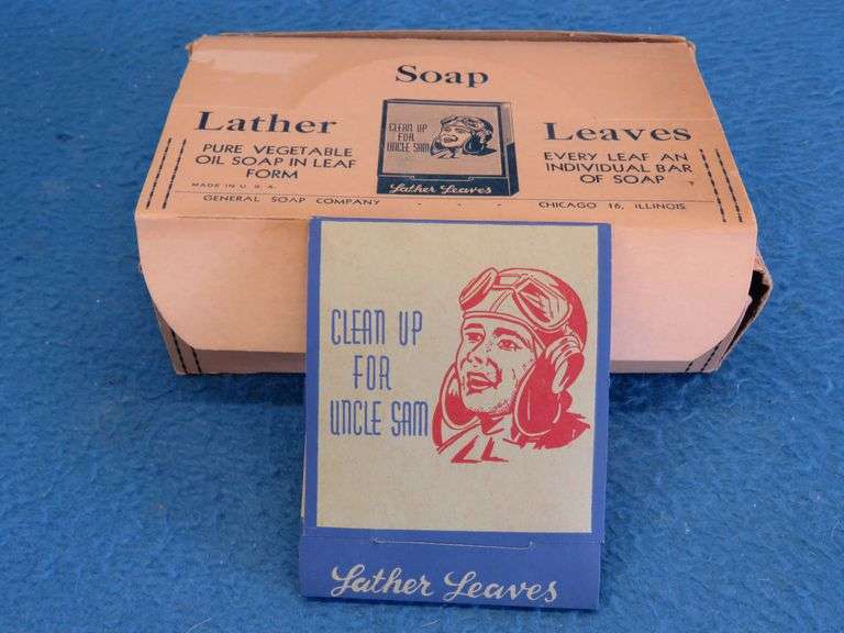 WWII "Clean up for Uncle Sam" NOS Lather Leaves soap