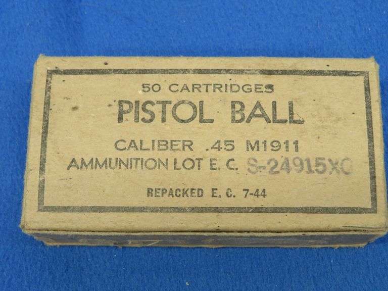 50 M1911 .45 Caliber rounds
