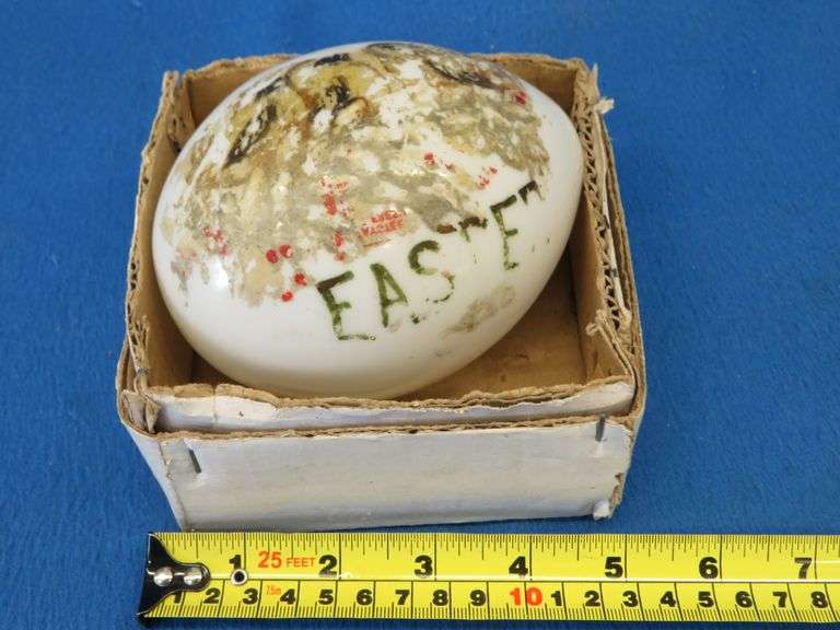 Milk glass painted easter egg