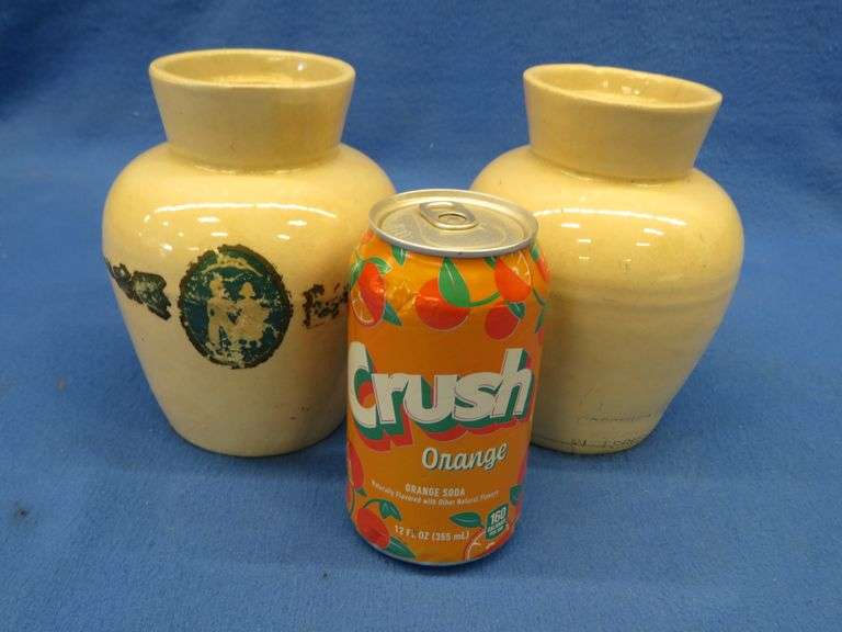 Two vintage Copenhagen Snuff stoneware jars
