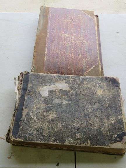 Two vintage early 20th-century scrapbooks, including whimsical anthropomorphic frog postcards and po