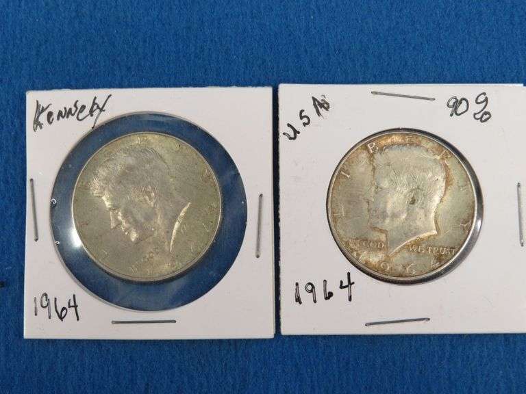 Two 1964 Kennedy half-dollars
