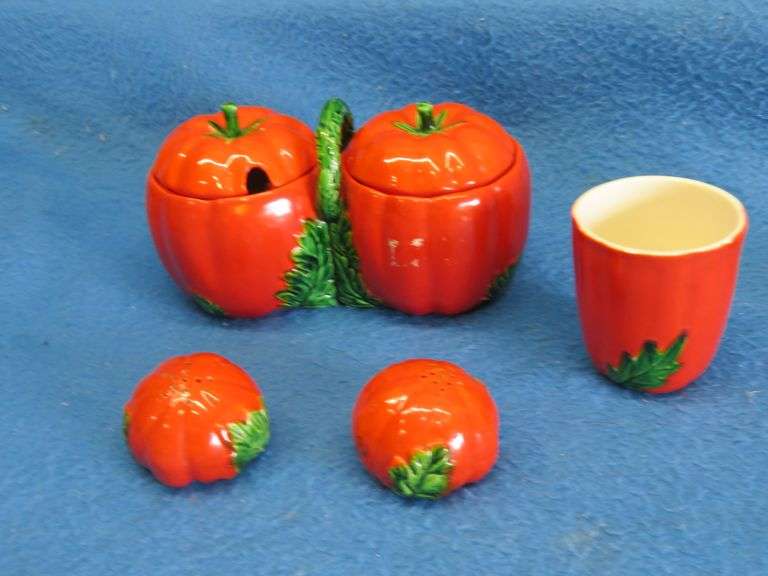 Maruhon Ware Japan condiment  jar set, salt and pepper and cup