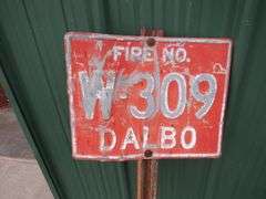Vintage Dalbo Minnesota Fire Number sign